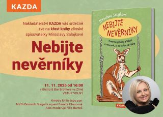📖 Srdečně vás zveme na křest nové knihy Miroslavy Salajkové – Nebi(j)te nevěrníky! 🦘 Přijďte si užít příjemné odpoledne...